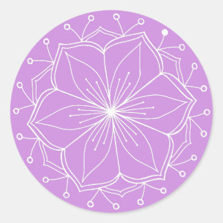 Sticker Rond Mandala violette Lotus Flower