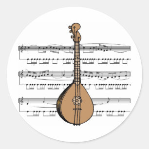 Sticker Rond Mandolin Tee - shirts et cadeaux