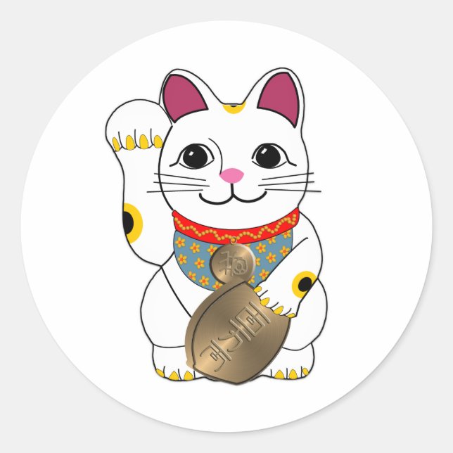 Sticker Rond Maneki Neko (Devant)