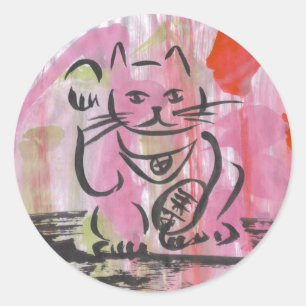 Sticker Rond Maneki Neko