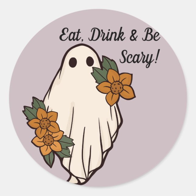 Sticker Rond Mange, Bois Et Fais Peur ! (Devant)