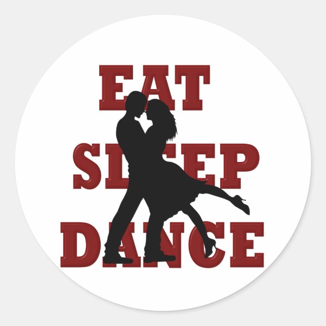 Sticker Rond Mange, Dors, Danse (Devant)