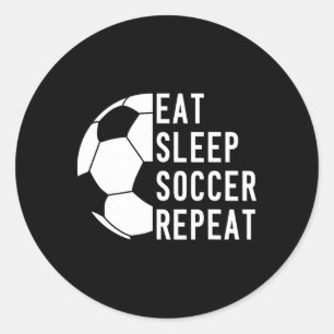 Sticker Rond Manger Dormir Football Répéter Footll 