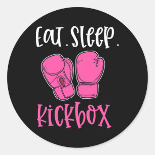 Sticker Rond Manger Dormir Kickbox Rose Citation Citation Kickb