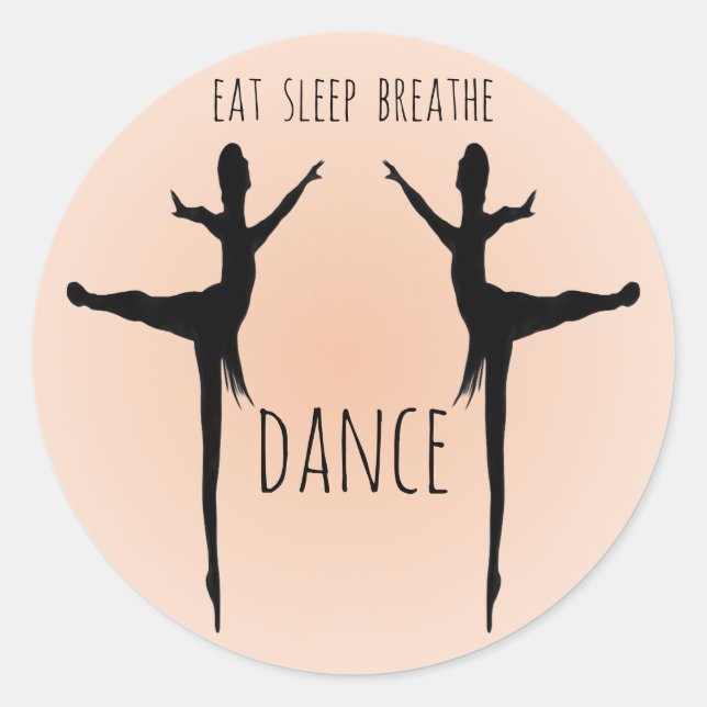 Sticker Rond manger, dormir, respirer, danser (Devant)