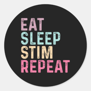 Sticker Rond Manger Dormir Stim Répéter Sensibilisation à l'aut