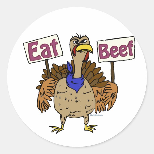 Sticker Rond Manger du boeuf - Parler de Turquie (Devant)