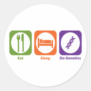 Sticker Rond Manger le sommeil faire génétique