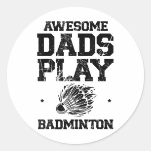 Sticker Rond Manger Sleep Badminton Répéter Shuttle Racket