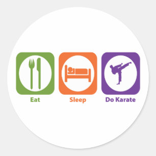 Sticker Rond Manger Sleep Do Karaté