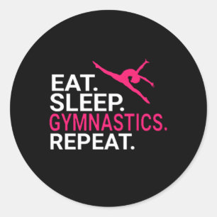 Sticker Rond Manger Sleep Gymnastique Répéter Sports