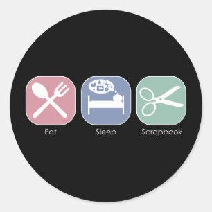Sticker Rond Manger Sleep Scrapbook