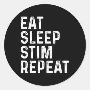 Sticker Rond Manger Sleep Stim Répéter Sensibilisation sur l'au
