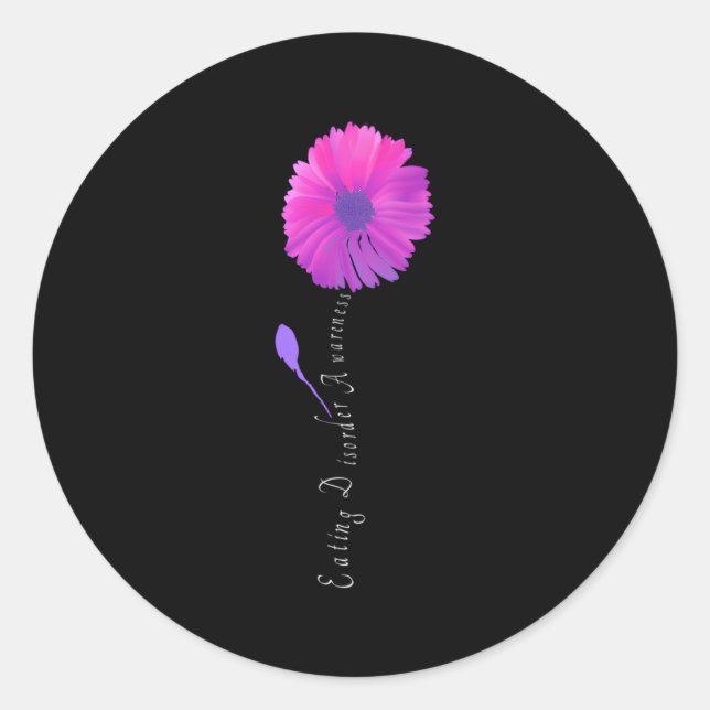 Sticker Rond Manger Trouble Anorexia Bulimia Sensibilisation Ré (Devant)