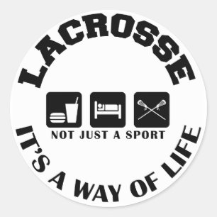 Sticker Rond Mangez la lacrosse de jeu de sommeil