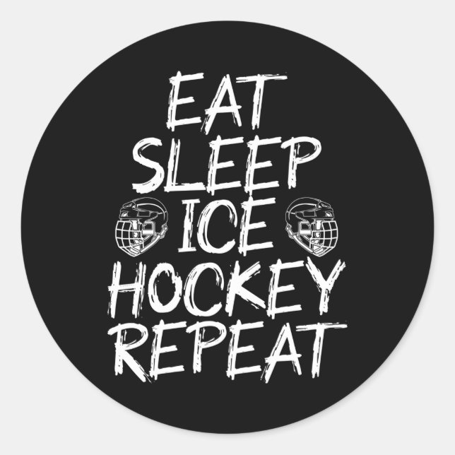 Sticker Rond mangez le hockey sur glace (Devant)
