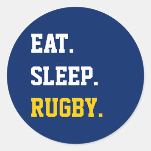 Sticker Rond Mangez le rugby du sommeil