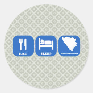 Sticker Rond Mangez le sommeil Bosnie-Herzégovine