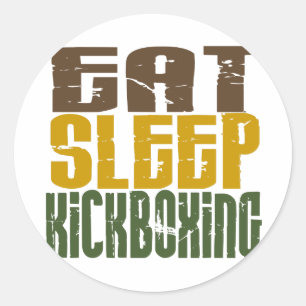 Sticker Rond Mangez le sommeil Kickboxing 1