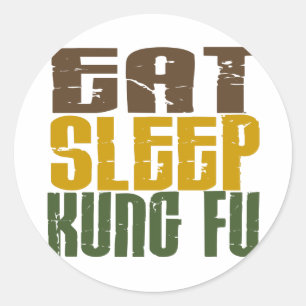 Sticker Rond Mangez le sommeil Kung Fu 1