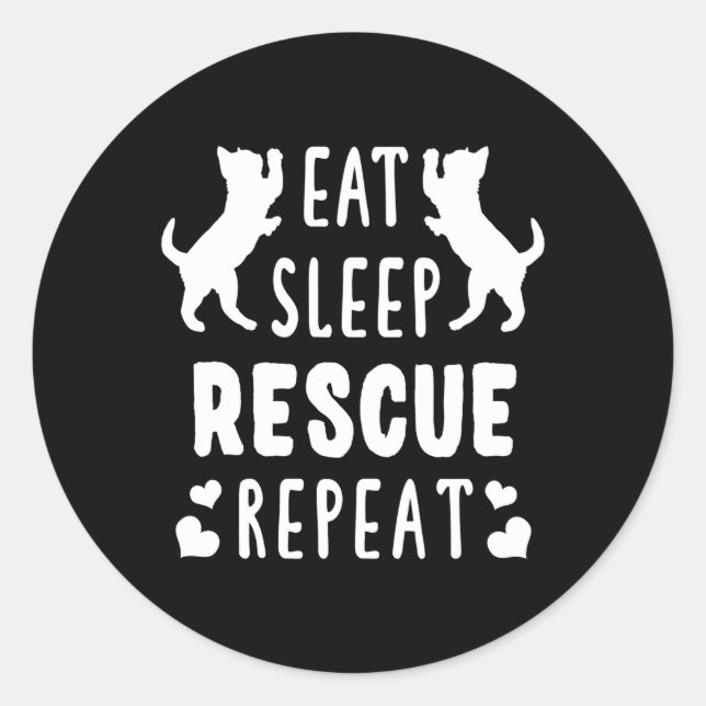 Sticker Rond Mangez Le Sommeil Secourez Répéter Les Chatons Pou (Devant)