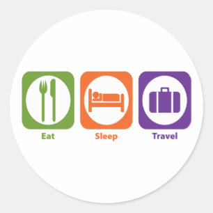 Sticker Rond Mangez le sommeil Voyage