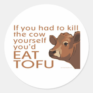 Sticker Rond Mangez le tofu