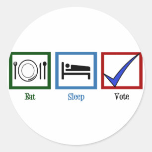 Sticker Rond Mangez le vote de sommeil