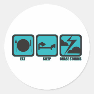 Sticker Rond Mangez les tempêtes de chasse de sommeil