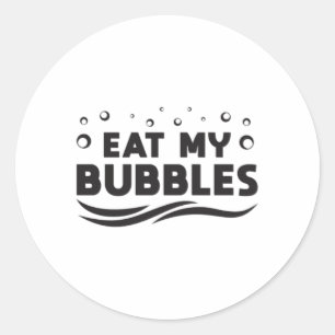 Sticker Rond Mangez Mes Bulles Piscine Baignade Piscine d'eau