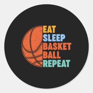Sticker Rond Mangez Sleep Bysketbyll Répéter Pour Hommes Ados G