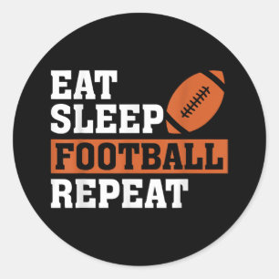 Sticker Rond Mangez Sleep Football Répéter Awesome Love Footbal