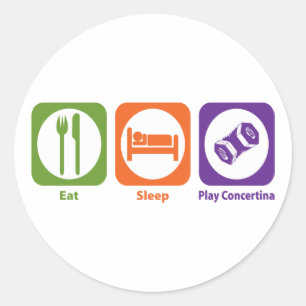 Sticker Rond Mangez Sleep Play Concertina