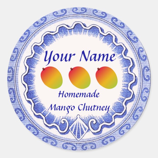 Sticker Rond Mango Chutney Personnaliser (Devant)