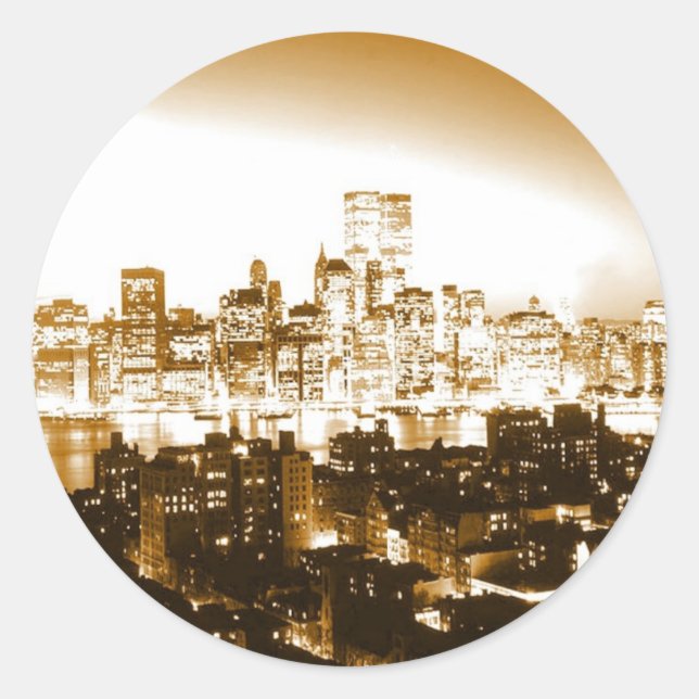 Sticker Rond Manhattan New York (Devant)