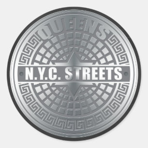 Sticker Rond Manhole Couvre Queens