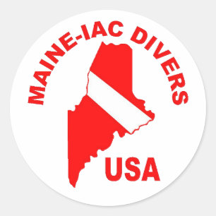 Sticker rond Maniac Divers Logo Clasque
