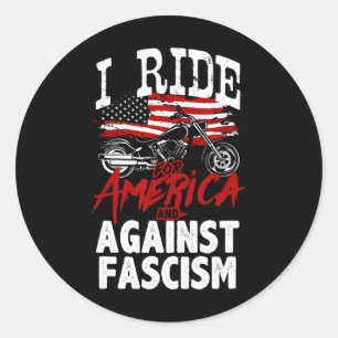 Sticker Rond Manifestation de motards anti-Trump résistant cont
