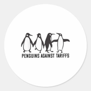 Sticker Rond Manifestation de pingouins vintages contre les pin