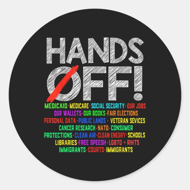 Sticker Rond Manifestation De Sécurité Sociale Et Medicare Pro (Devant)