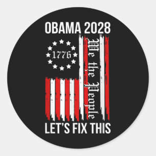 Sticker Rond Manifestation politique de 2028 du rétro Obama