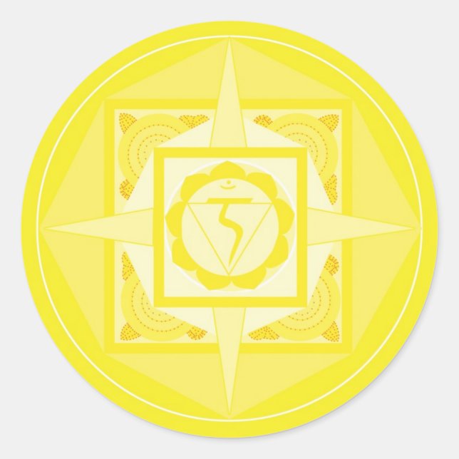 Sticker Rond Manpura Chakra Mandala (Devant)