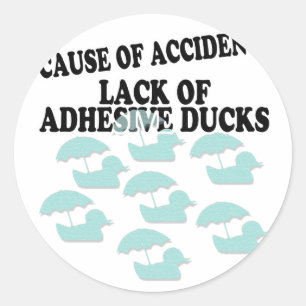 Sticker Rond Manque d'Humour de canards adhésifs