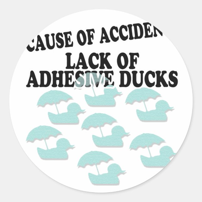 Sticker Rond Manque d'Humour de canards adhésifs (Devant)