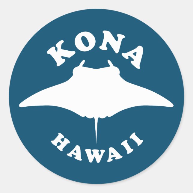 Sticker Rond Manta Ray Plongée à Kona, Hawaii (Devant)