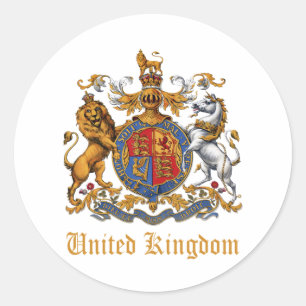 STICKER ROND MANTEAU D'ARMES DU ROYAUME-UNI