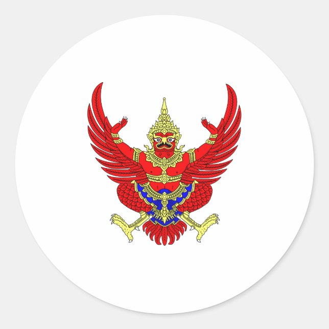 Sticker Rond Manteau de Garuda Thaïlande des bras officiel (Devant)
