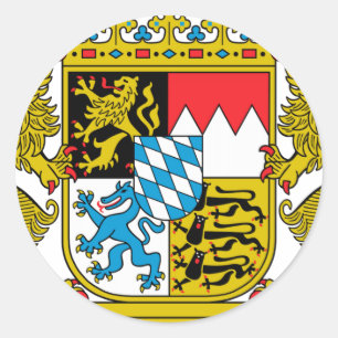 Sticker Rond Manteau de la Bavière (Allemagne) des bras
