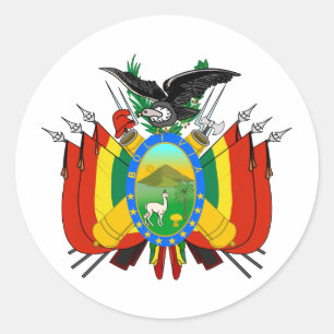 Sticker Rond Manteau de la Bolivie des bras BO