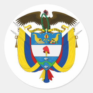 Sticker Rond Manteau de la Colombie des bras